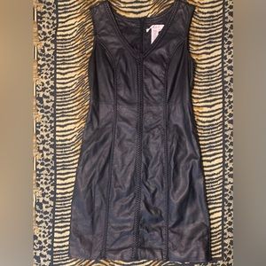Vegan Leather Bodycon Dress by Max Studio - size Large - Black